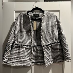 Banana Republic Black and White Textured Blazer